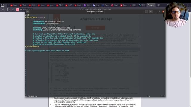 Установка и настройка вэб сервера Apache.