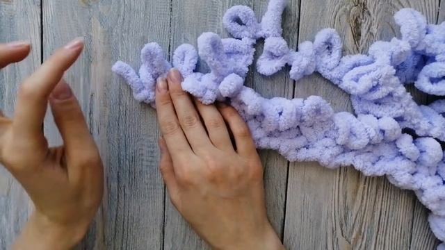 ? ОБРАБОТКА КРАЯ ПЛЕДА ИЗ АЛИЗЕ ПУФФИ (alize puffy) УЗОР ПЛЕТЁНКА