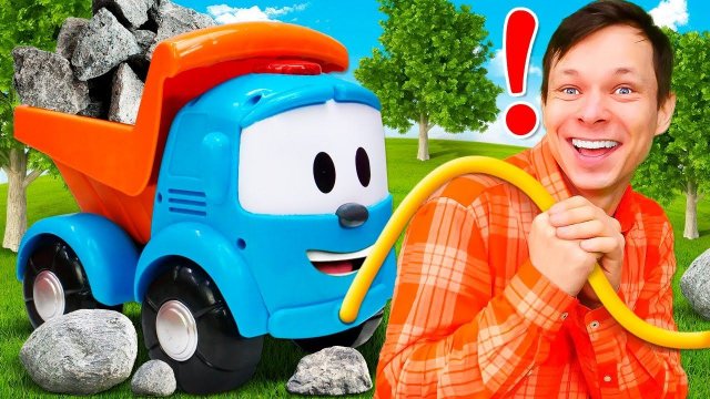 Грузовичок Лева застрял среди камней! Весёлые игры и детские мультики про машинки и Щенячий Патруль