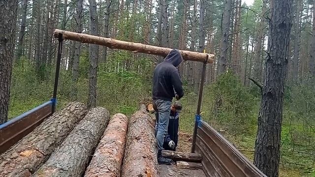 Загрузка больших бревен вручную