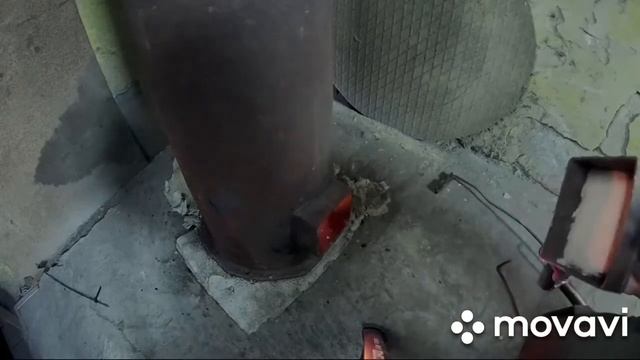 Печь на отработке с наддувом.