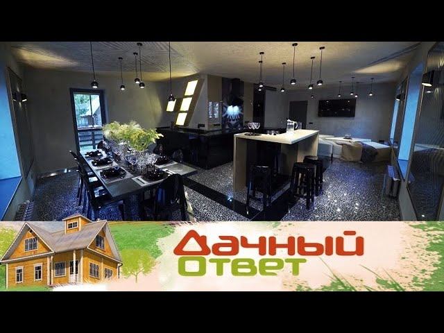 "Дачный ответ": Эксцентричная кухня-гостиная с сотами на потолке