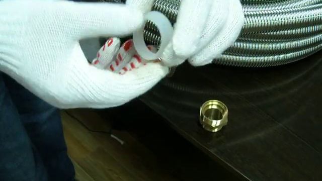 Монтаж фитингов для нержавеющей гофротрубы