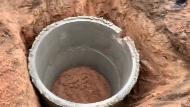 Канализация для дачи из двух колодцев по два полутораметровых кольца