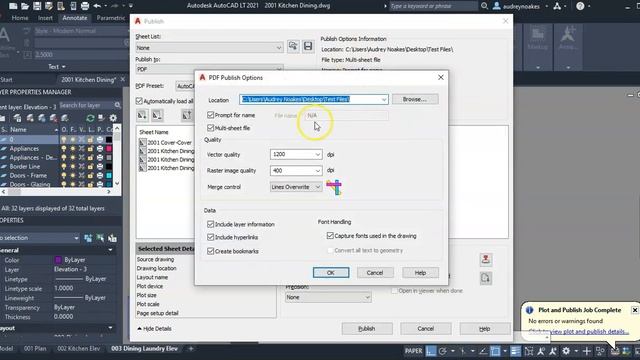 BATCH PLOT: How to plot multiple pages to PDF in AutoCAD