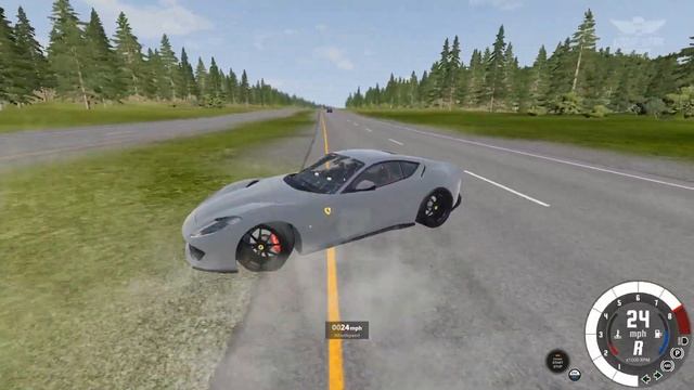 Ferrari 812 GTS Destruction: Witness the Ultimate Crash in BeamNG.drive Chaos!