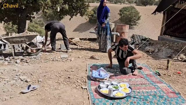 The Chavil family is doing the flooring of their house with the cooperation of Davood