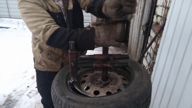 Шиномонтаж самодельный колёс своими руками часть 2