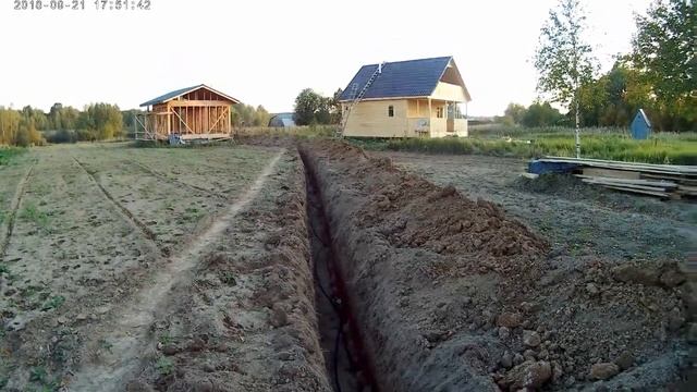 Прокладка кабеля в ПНД трубе
