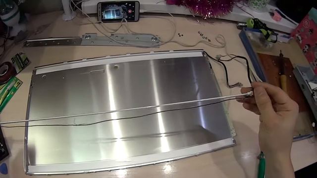 Замена ЛАМП на СВЕТОДИОДЫ с АЛИ на мониторе. своими руками.Как поменять подсветку на мониторе.