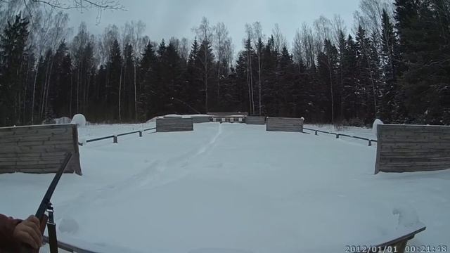 Первый отстрел ружья МР-18 ЕМ-М 12*76 длин. ствола 750мм.