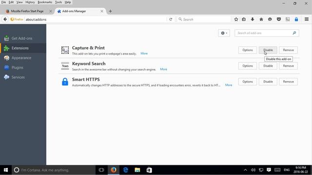 Firefox - Remove Add-ons and Extensions from Mozilla Firefox