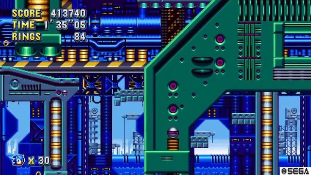 Sonic Mania - Metallic Madness Zone Act 1 Special Stage Rings