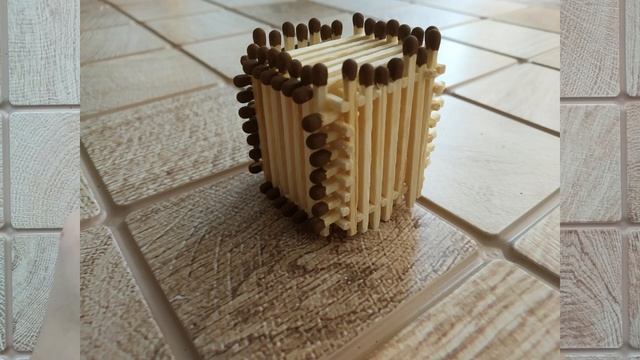 Как сделать кубик из спичек без клея - получится у всех!!!