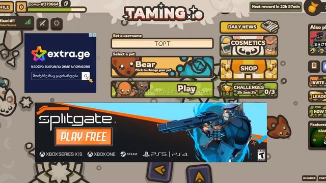 играю в таминг ио