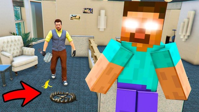 ХЕРОБРИН В ГОСТЯХ У СОСЕДА В ГТА 5 МОДЫ! ПРИВЕТ МАЙНКРАФТ ОБЗОР МОДА В GTA 5! ИГРЫ ВИДЕО MODS