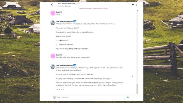 ИГРАЮ В ТЕКСТОВУЮ РПГ С НЕЙРОСЕТЬЮ