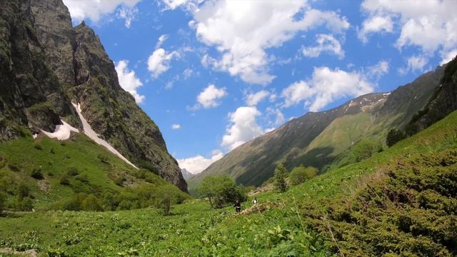 ДОМБАЙ/ ущелье Домбай-ульген/Чучхурские водопады/Ущелье Птыш/водопад Девичьи Косы