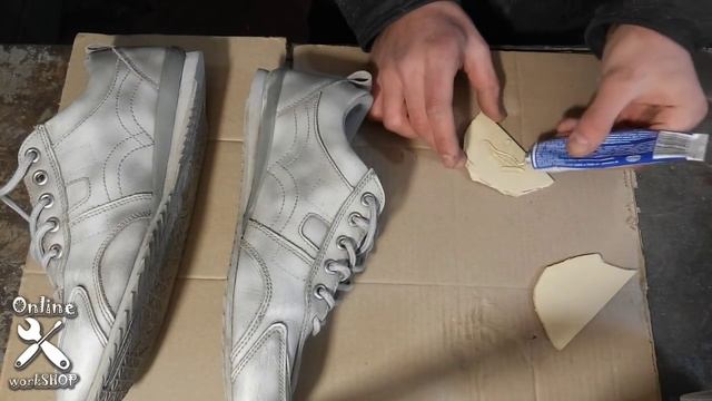 Стерлась подошва на пятке кроссовок. Ремонт обуви своими руками.