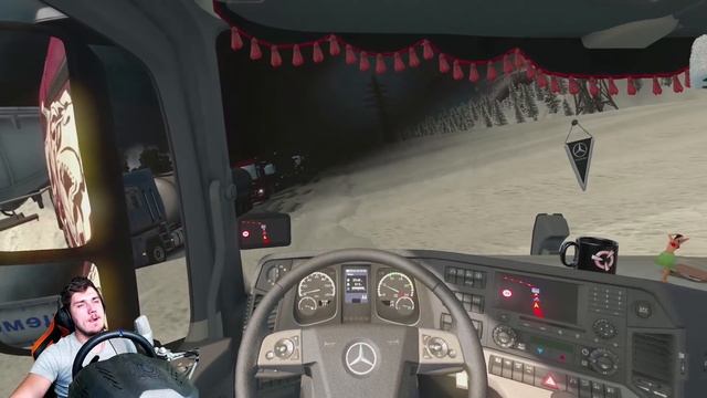 МЕРСЕДЕС НЕ ВЫВЕЗ СУРОВОГО МОРОЗА - СУРОВАЯ РОССИЯ в EURO TRUCK SIMULATOR 2