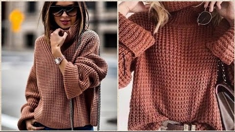 Классный, стильный, модный, современный свитер спицами