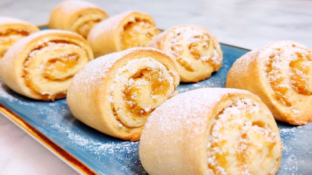 Фруктовое печенье, которое тает во рту! Рулетики с грушей и яблоком. Выпечка к чаю