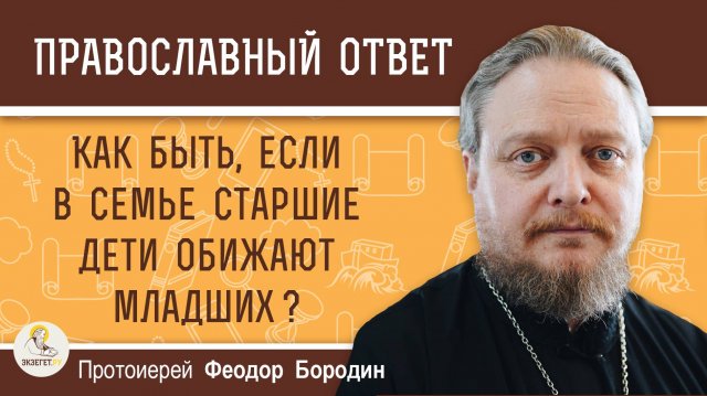 Как быть, если в семье старшие дети обижают младших ? Протоиерей Феодор Бородин