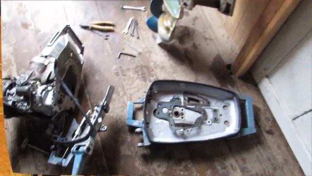 Лодочный мотор ВИХРЬ 20//Замена сломанного после удара о топляк поддона.