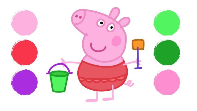 Как нарисовать СВИНКУ ПЕППУ / Раскраска СВИНКА ПЕППА / How to draw PEPPA PIG / Краски Раскраски