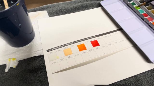 ASMR Whisper Ramble and Swatching Watercolor Paints Part One (Lo-Fi)