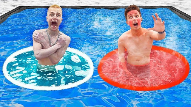 ГОРЯЧИЙ vs ХОЛОДНЫЙ КРУГ внутри БАССЕЙНА ЧЕЛЛЕНДЖ !