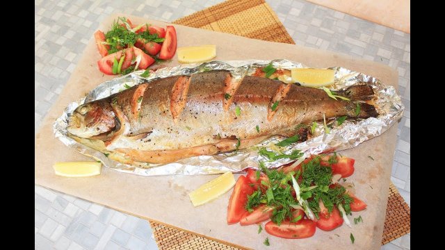 Как приготовить форель в духовке?!Форель, запеченная в духовке.