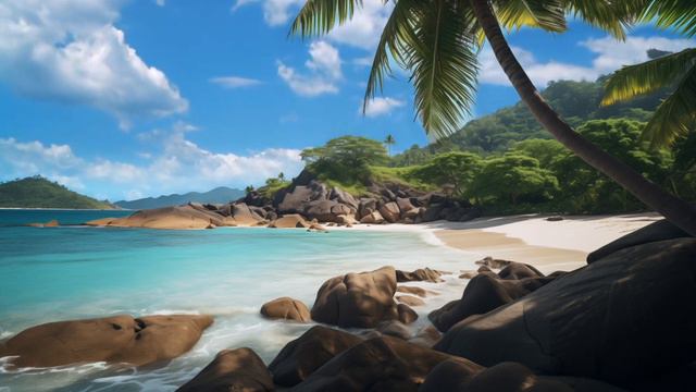 Tranquil Tropical Beach Ambience 🌴 1 Hour of Calming Waves for Relaxation, Sleep, and Focus