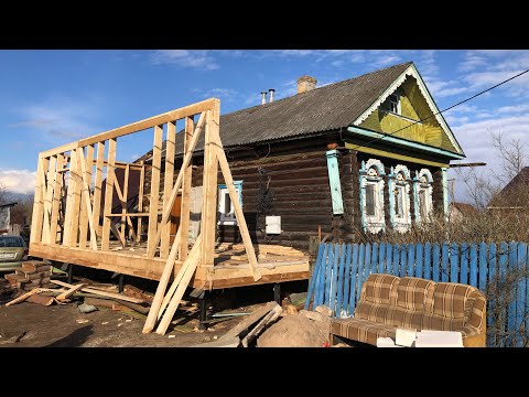 Реконструкция старого бревенчатого дома вдвоем за полтора месяца Честь 1 ( карка