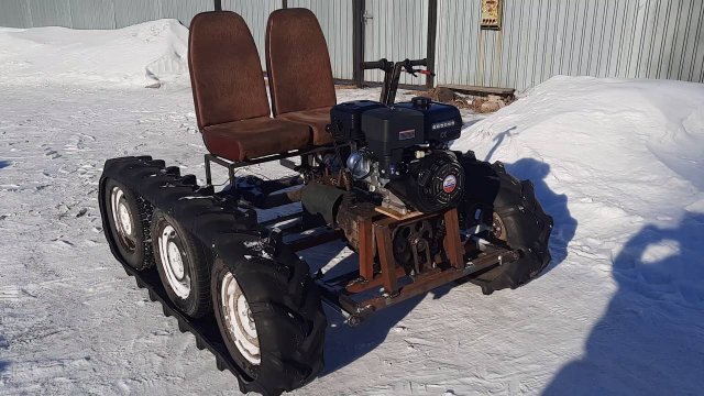ГУСЕНИЧНЫЙ из старой тракторной покрышки. Полная версия.