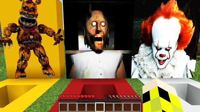 Выбери правильную яму АНИМАТРОНИКИ FNAF или ПЕННИВАЙЗ ОНО или ГРЕННИ в МАЙНКРАФТ