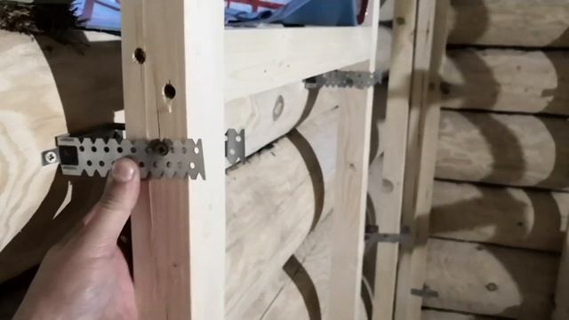 Независимый каркас в бревенчатой бане, как сделать!