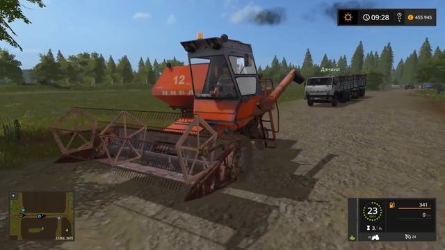 АНТОШКА И ЕГО ДРУГ ПОМОГАЮТ С УБОРКОЙ УРОЖАЯ В ДЕРЕВНЕ КУРАЙ! Farming Simulator 17