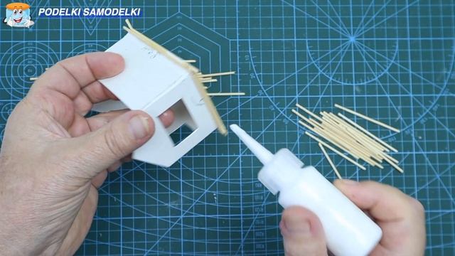 Зимние поделки новогодний домик из бревен зимняя композиция своими руками
