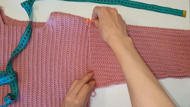 СВИТЕР резинкой ПОПЕРЕК / Часть 4 Рукав джемпера / Мастер-класс по вязанию крючком