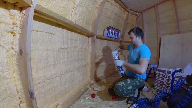 Утепление купольного дома напыляемым утеплителем POLYNOR