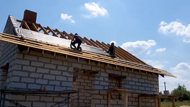 Двухскатная крыша.Крыша своими руками.Стропильная система.Обзор.