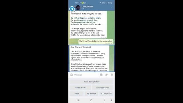 chat GPT with exclusive features and shortcut usage in telegram bot