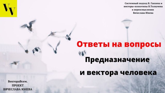 Предназначение и вектора человека. ВектораВсем. Проект Вячеслава Юнева