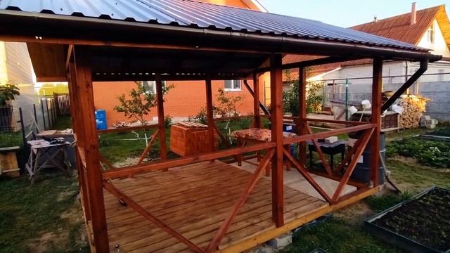 беседка 3 на 4 с мангалом и печью под казан своими руками