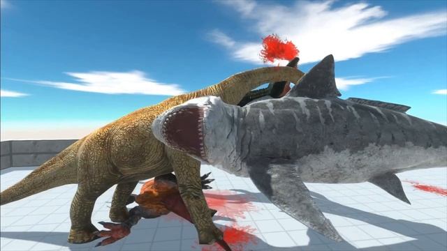 MOSASAURUS & MEGALODON vs ALL UNITS (Dinosaurs) - Animal Revolt Battle Simulator