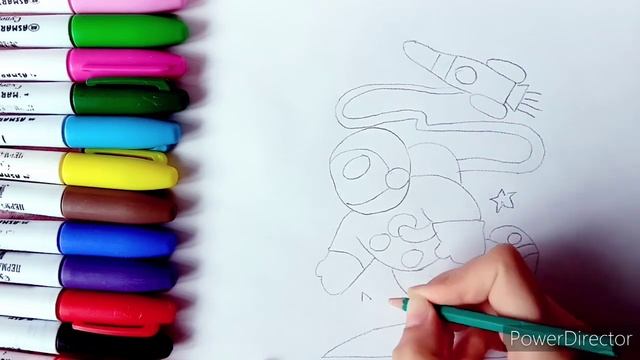 Как нарисовать рисунок на День космонавтики 12 апреля.