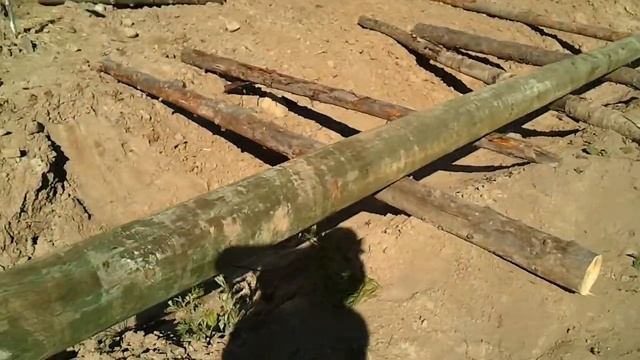Установка деревянной опоры