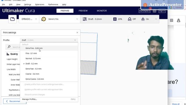CURA CUSTOM 3D PRINTER SETTING
