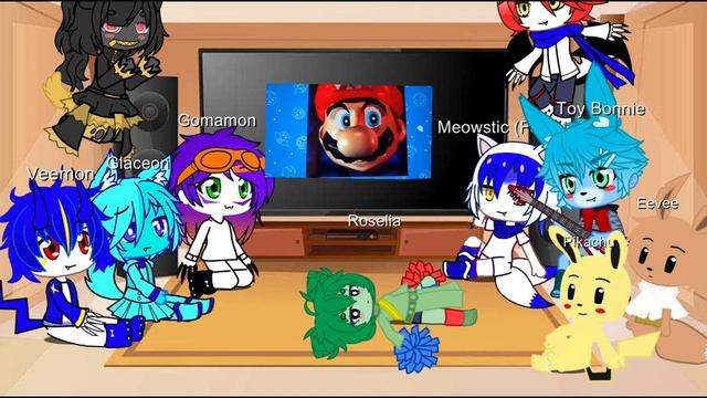 Fandoms React to Mario Reacts to Nintendo Memes 2 (Pokémon, Digimon and FNAF 2)